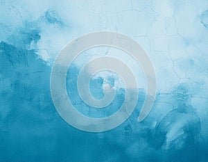 Abstract soft blue watercolor texture on old concrete wall mockup background. Concept Watercolour