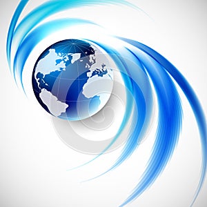 Abstract soft blue wave background