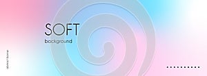 Abstract soft blurred gradient banner. Minimalistic vector colorful background. Facebook cover, web header