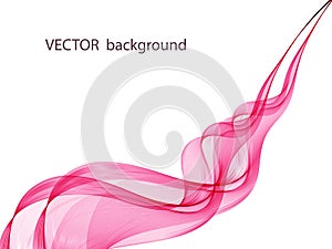 Abstract soft design pattern with pink wavy lines in elegant dynamic style on white background. Pink waves.