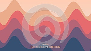 Abstract soft retro colorful dynamic waves background