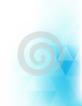 Abstract soft vertical background with bright blue triangles on