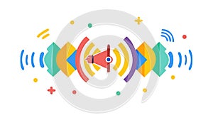 Abstract Sound Visualizer Dynamic Waves Vector, vector design Generative AI