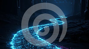 Abstract sound wave with connected lines and color gradients for data communication