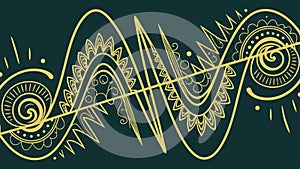Abstract Sound Wave Digital Art Pattern, vector design Generative AI