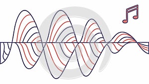 Abstract Sound Wave Pattern, Dynamic Audio Visualizer, vector design Generative AI