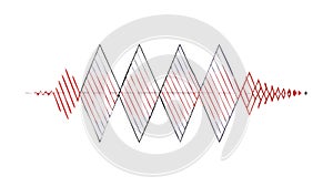 Abstract Sound Wave Pulse Pattern Vector, vector design Generative AI