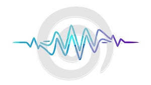 Abstract Sound Wave Pulse Purple Dynamic Audio Visualization Element, vector design Generative AI