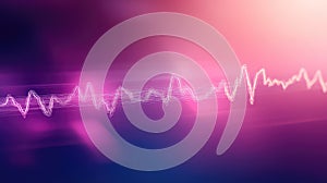 Abstract sound wave visualization on vibrant gradient background