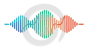 Abstract Sound Wave Visualizer, Dynamic Audio Frequency Graphic Design, vector design Generative AI