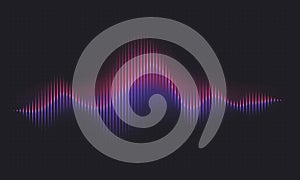 Abstract sound wave. Voice digital waveform, volume voice technology vibrant wave. Music sound energy vector background