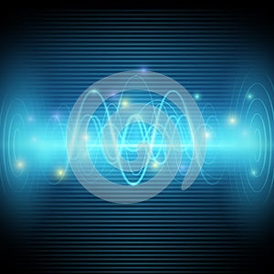 Abstract sound waves, Blue light music Equalizer vector design