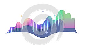 Abstract Sound Waves: Dynamic Audio Visualizer Design, vector design Generative AI