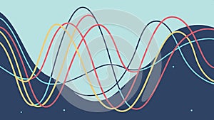 Abstract Sound Waves. Dynamic Visualizer Vector Graphic, vector design Generative AI