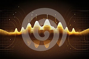 Abstract sound waves. Music equalizer effect. Colorful frequencies on dark background. Created with Generative AI