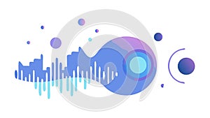 Abstract Sound Waves and Music Visualizer, Audio Technology Icon, vector design Generative AI