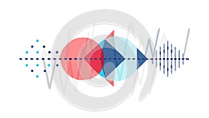 Abstract Sound Waves Visualization or Data Flow, vector design Generative AI