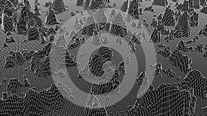 Abstract sound wireframe waves