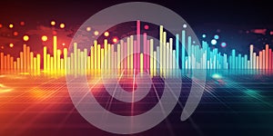 Abstract Soundwave Technology Vibrant Digital Music Visualization with Equalizer Bars photo