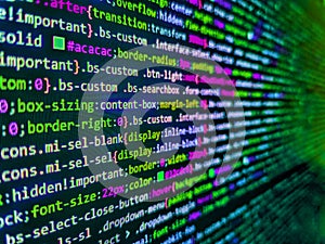 Abstract source code background. New technology revolution. Computer programming source code. Programming code abstract background