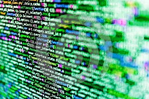 Abstract source code background. Programing workflow abstract algorithm concept. Css3 code on a colorful background. Code of