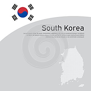 Abstract south korea flag, mosaic map on light background. Vector brochure design. Cover for business booklet with the south