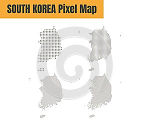 Abstract South Korea Map with Dot Pixel Spot Modern Concept Design Isolated on White Background Vector illustration