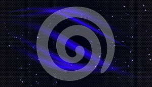 Abstract space background with blue lighting lines on black back