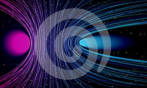 Abstract space background with comets and stars