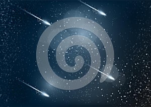 Abstract space background with comets