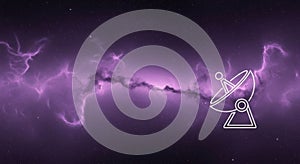 Abstract Space Background with Satellite Dish for Communication and Technology