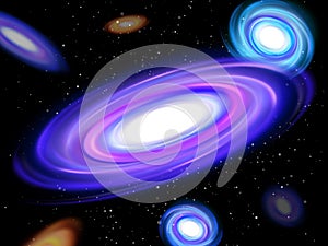 Abstract space background. Spiral galaxy in outer space