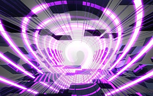 abstract space portal construction background. 3d illustration