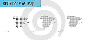 Abstract Spain Map with Dot Pixel Spot Modern Concept Design Isolated on White Background Vector illustration