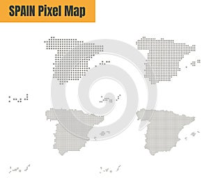 Abstract Spain Map with Dot Pixel Spot Modern Concept Design Isolated on White Background Vector illustration