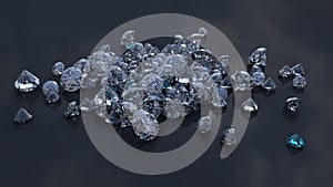 Abstract Sparkling Placer of Diamonds. 3d Rendering. photo