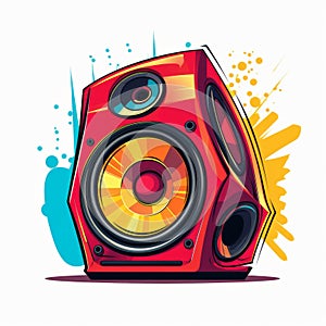 Colorful Speaker Vector In The Style Of Vivid Comic Book Artist photo