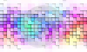 Abstract spectrum colorful bottom mosaic with white copy space.