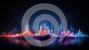 Abstract Spectrum, Visualizing Data with Sound Wave, Technology Concept