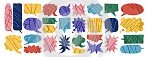 Abstract Speech Bubbles set of various shapes, bubble stars, rectangular, round and geometric Speech Bubbles with a