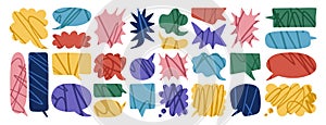 Abstract Speech Bubbles set of various shapes, bubble stars, rectangular, round and geometric Speech Bubbles with a