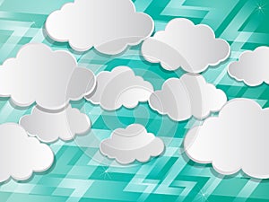 Abstract speech bubbles in the shape of clouds