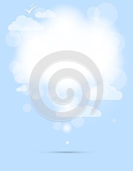 Abstract speech white shining cloud