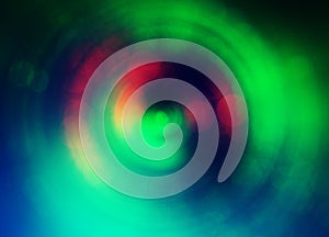 Abstract speed background with glowing rings and bokeh