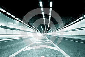 Abstract speed motion in urban highway road tunnel