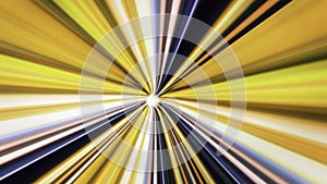 Abstract speed tunnel of colorful shining rays on black background, seamless loop. Animation. Motion graphics, fast