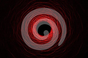 Abstract speed tunnel warp in space, wormhole or black hole, scene of overcoming the temporary space in cosmos. 3d