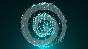 Abstract sphere background. Connection lines structure. Plexus concept art