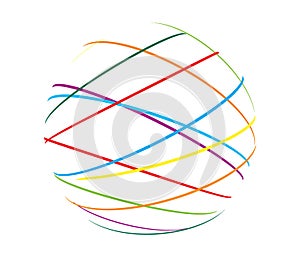 Abstract sphere from color lines