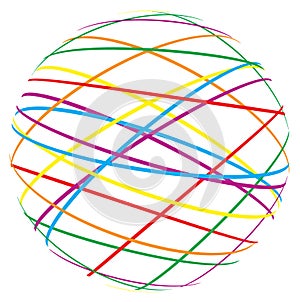Abstract sphere from color lines